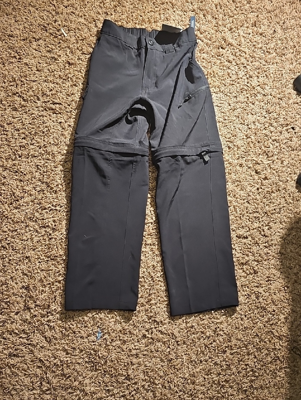 Magellan Outdoors Black Kids Convertible Zip-Off Pants